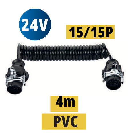 15p-15p Conexión para Remolque 24V · Cable Espiral 4,6m PVC