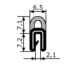 GM017 · 14,3x6,5mm Goma Estanqueidad Frontal · Caucho EPDM · Tamaño Mini (1)