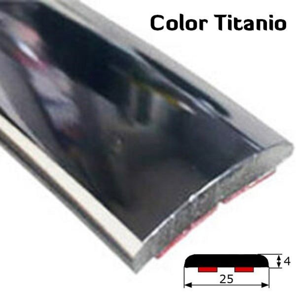 MA050/1 · 25x4mm Moldura Adhesiva Decorativa · Colores Efecto Perla / Titanio (1)