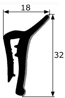 CR014 · 32x18mm Perfil Lamelunas Flocado · Tira Flexible de 1,20 metros · Sin metal (3)