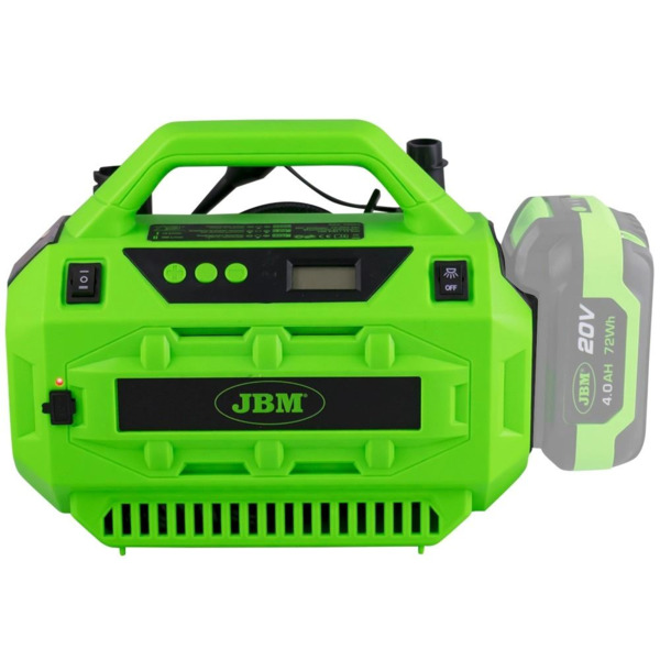 Compresor Aire a Batería JBM · 160 PSI 12V LED 11Bar + Adaptadores (5)