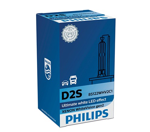 D2S Philips Xenon White Vision Lámpara +Blanca Efecto Led