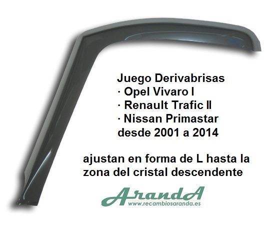 Renault Trafic / Opel Vivaro / Nissan Primastar 2001-2014 · Deflectores de Aire · Juego Delantero (1)