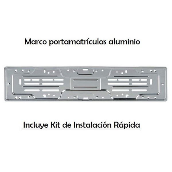 Marco Portamatrículas Aluminio + Kit Instalación · Placas 52x11 (1)