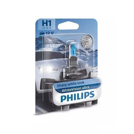 H1 Philips White Vision Ultra · Juego 2 lámparas · Luz blanca intensa (1)
