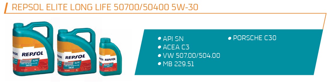 Repsol 5W30 Elite Long Life 50700/50400 · 5 Litros