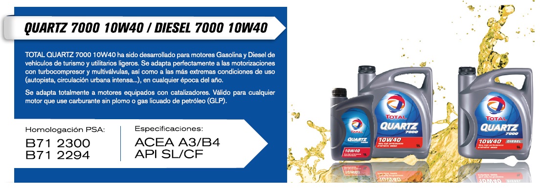 Total Quartz 7000 10w40 Aceite de motor de gasolina/diésel, 3 x 5 l = 15  litros