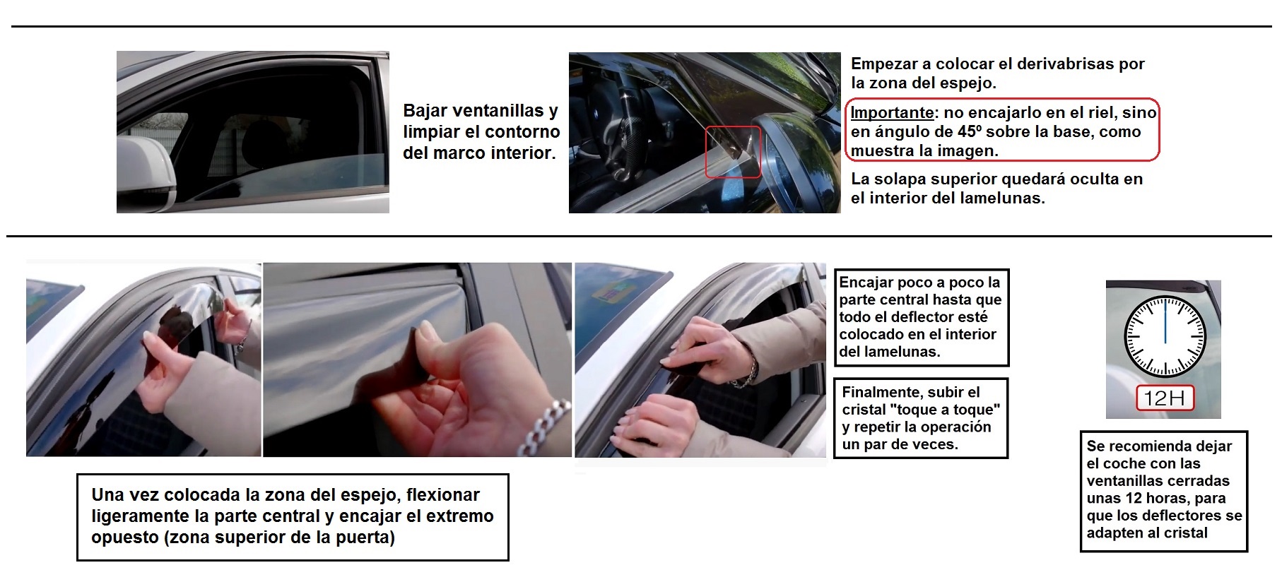 Instalacion de Deflectores o Visores de Aire en las puertas (menos ruido de  viento) 