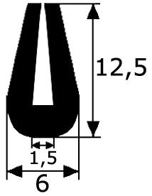 BP037 · 12,5x6mm Burlete Negro Goma Epdm (1)