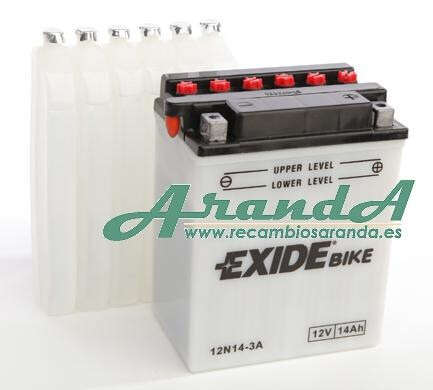 12N14-3A Tudor Exide 12V 14Ah 130A · Batería para Moto