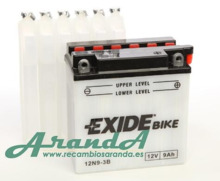 12N9-3B Tudor Exide 12V 9Ah 85A · Batería para Moto