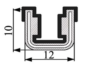 CR006 · 12x10mm Guía Cristal Articulada · Semi-Flexible · Caucho EPDM · "Cajetín" (1)