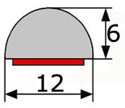 GV023/24 · 12x6mm Perfil Goma Industrial Multiusos · Caucho EPDM + Esponja (2)