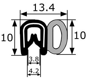 GP011 · 13,4x10mm Goma Estanqueidad Puerta Lateral · Modelo Mini (1)