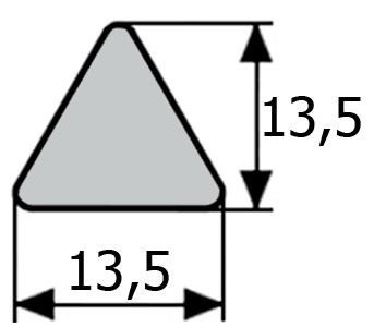 GV028/29 · 13,5x13,5mm Perfil Goma Industrial Triangular · Caucho EPDM + Esponja (4)
