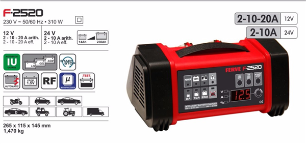 F-2520 14-230Ah Cargador Ferve HF Lithium  12V 2-10-20A (1)