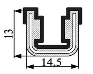 CR005 · 14,5x13mm Guía Cristal Articulada · Semi-Flexible · Caucho EPDM · "Cajetín" (1)