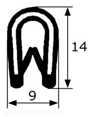 14x9mm Burlete Flexible Pvc · Interior metálico · Hasta 4mm de grosor (1)