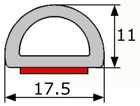 GV002/9 · 17,5x11mm Perfil Goma Industrial Multiusos · Caucho EPDM + Esponja (1)