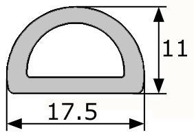 GV002/9 · 17,5x11mm Perfil Goma Industrial Multiusos · Caucho EPDM + Esponja (2)