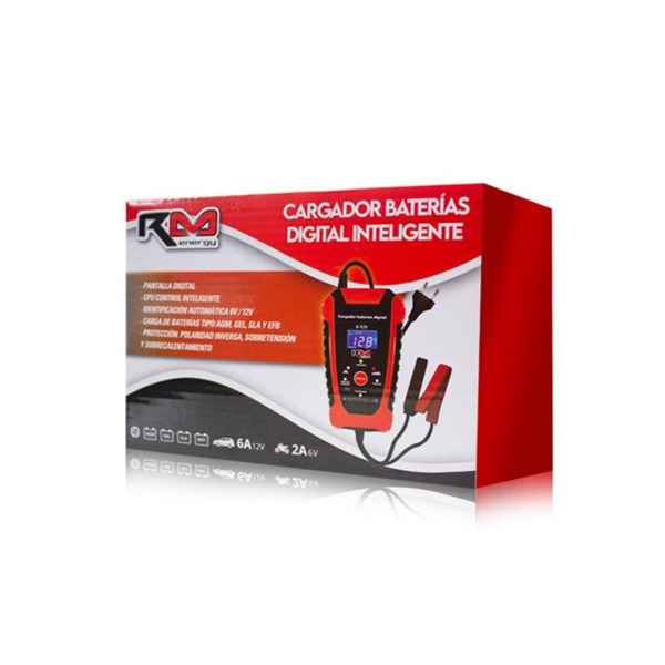2-6A Cargador de Baterías Digital Inteligente · RM Connect · 6V-12V · Coche/Moto (1)