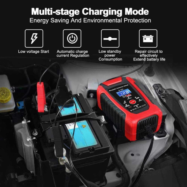 2-6A Cargador de Baterías Digital Inteligente · RM Connect · 6V-12V · Coche/Moto (2)
