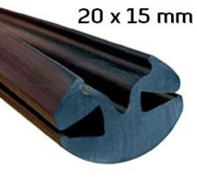 CR037 · 20x15mm Goma Contorno Cristal · Caucho EPDM · Perfil para Uniones