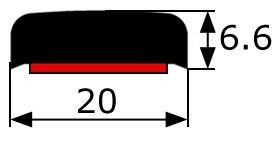 MA042 · 20x6,6mm Moldura Adhesiva Plana · Color Negro (4)