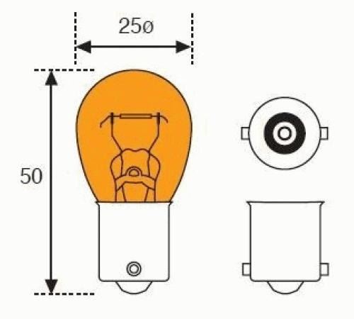 21W Ámbar Lámpara Halógena 12V 1Polo (1)