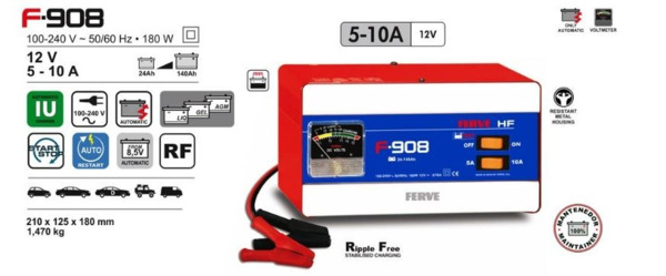 F908 24-140Ah Cargador Ferve Dual 12V 5-10A 100-240V (1)