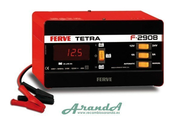 F-2908 24-95Ah Cargador Ferve Tetra 12-24V 4-8A