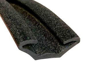 CR004 · 25x7,5mm Guía Cristal Flocada · Flexible · Caucho EPDM