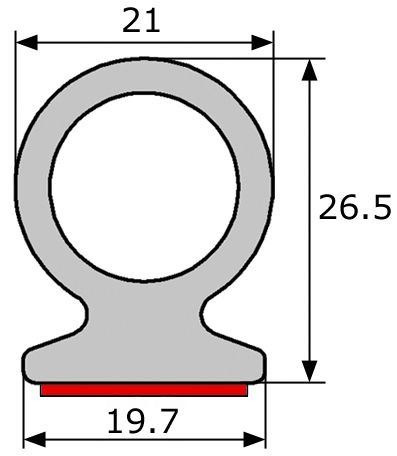 GV003/7 · 26,5x21mm Perfil Goma Industrial Multiusos XL · Caucho EPDM + Esponja (1)