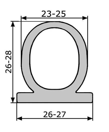 GV019/20 · 28x27mm Perfil Goma Industrial Multiusos XXL · Caucho EPDM + Esponja (7)