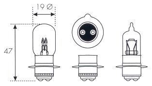 30/30W Lámpara T19 Faro Moto 12V (1)