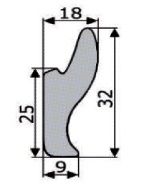 GM022 · 32x18mm Goma Esponjosa · Renault Antiguos (R4F / R4F6) (1)