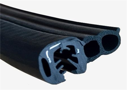 34x17mm Goma doble estanqueidad para puerta · Caucho EPDM
