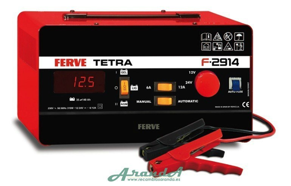 F-2914 35-140Ah Cargador Ferve Tetra 12-24V 6-12A