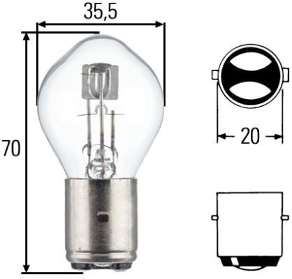 35/35W Lámpara S2 Faro Moto 12V (1)