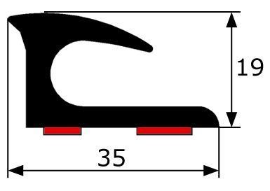 MA054 · 35x19mm Moldura Adhesiva Vierteaguas · Kit 2 piezas x 1,40m/ud (1)
