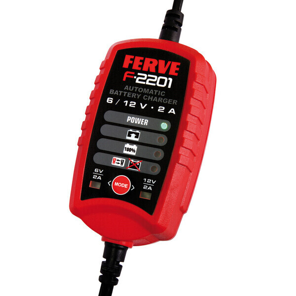F-2201 2A Cargador Ferve  · Baterías 6/12V de 4 a 45 Ah
