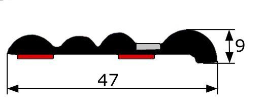 MA004/5 · 47x9mm Moldura Adhesiva Negra + Franja de Color · Clásicos Opel (8)