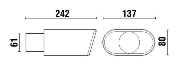 ø61mm Cola de Escape Salida Inclinada L242mm (1)