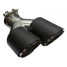 ø68mm  Cola de Escape Doble Izquierda Tipo Carbono