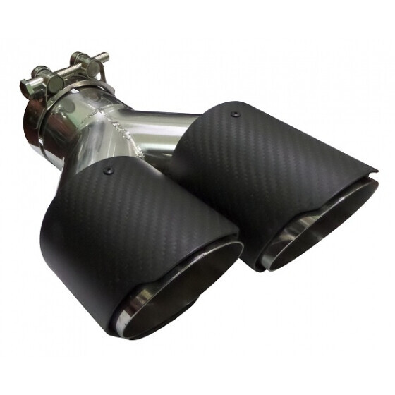 ø68mm  Cola de Escape Doble Izquierda Tipo Carbono