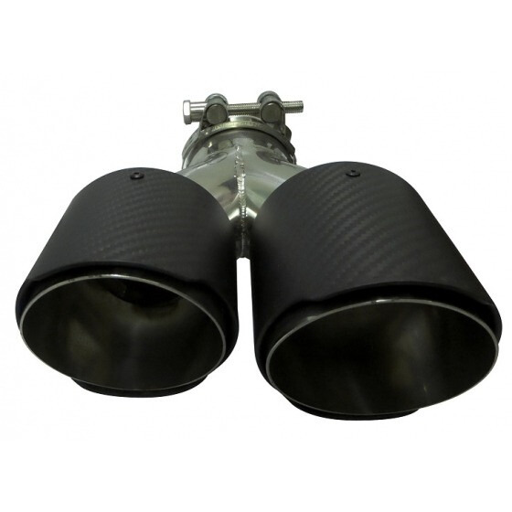 ø68mm  Cola de Escape Doble Izquierda Tipo Carbono (2)