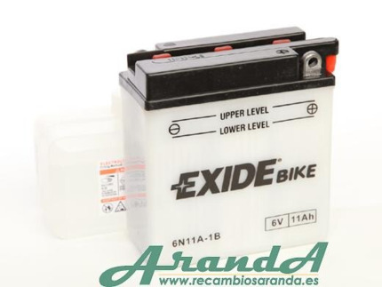 6N11A-1B Tudor Exide 6V 11Ah 95A · Batería para Moto