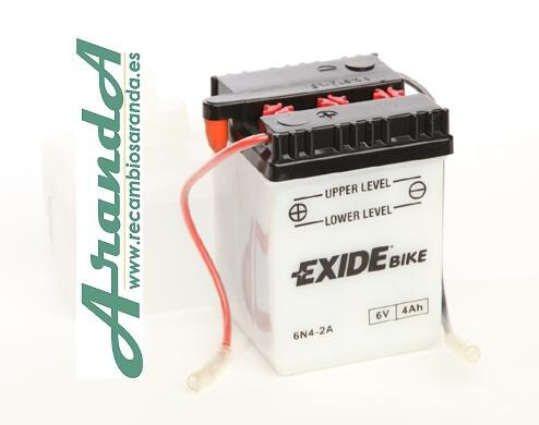 6N4-2A Tudor Exide 6V 4Ah 35A · Batería para Moto