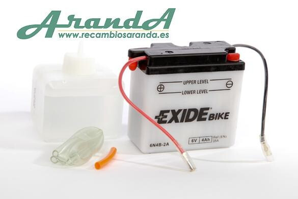 6N4B-2A Tudor Exide 6V 4Ah 35A · Batería para Moto