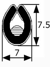 BP017 · 7,5x7mm Burlete Pvc Cromado · Adhesivo Interior (1)